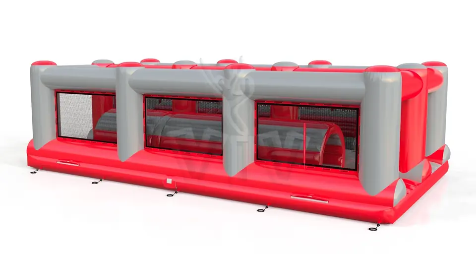 Obstacle course with tunnels commercial inflatable obstacle course