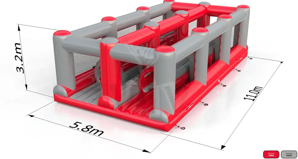 Obstacle course with tunnels commercial inflatable obstacle course