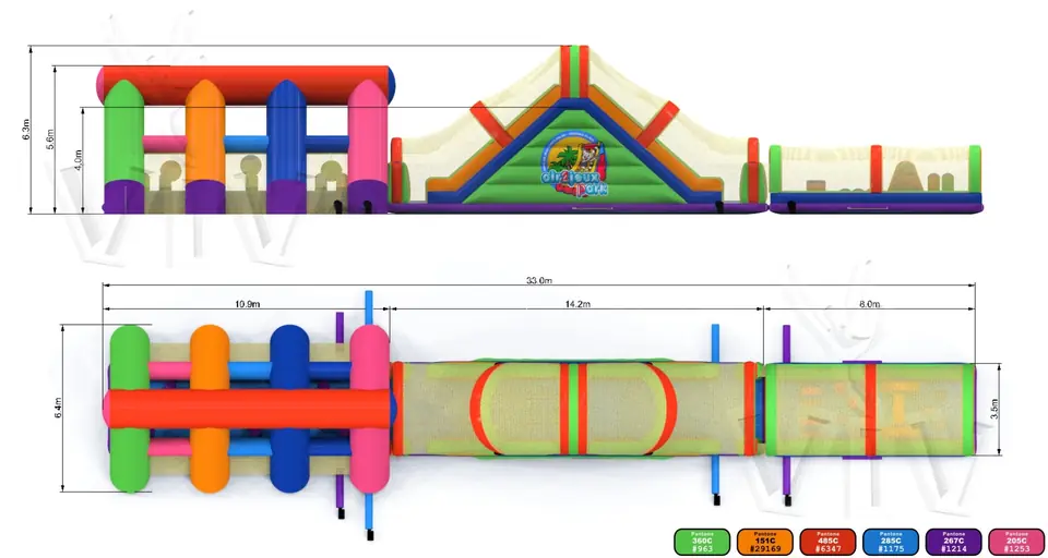 Obstacle Course XXL Air 2 Jeux commercial inflatable obstacle course