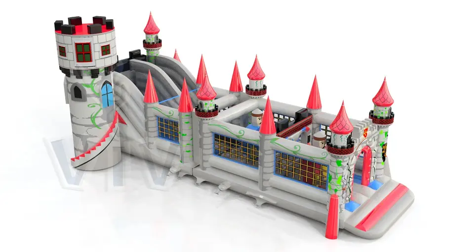 Slide Lionheart with Active Center commercial inflatable obstacle course