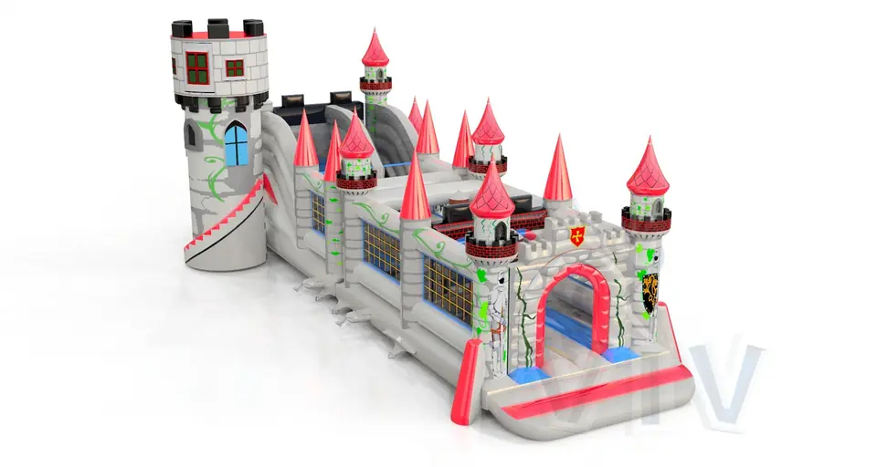 Slide Lionheart with Active Center commercial inflatable obstacle course