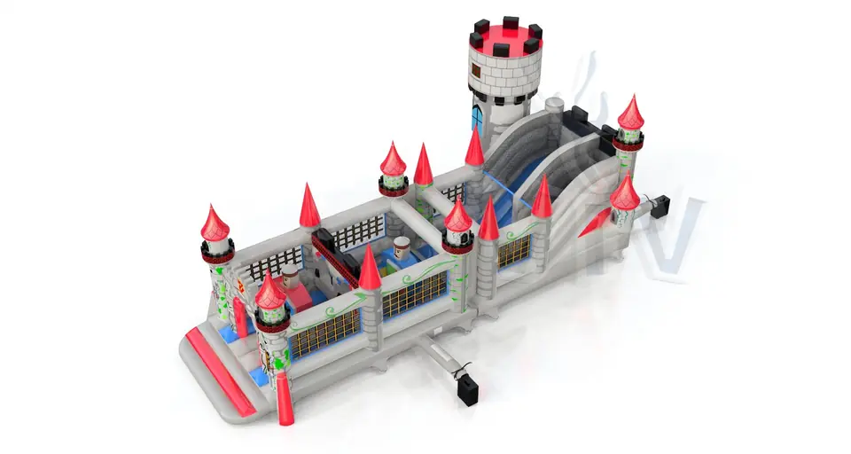 Slide Lionheart with Active Center commercial inflatable obstacle course