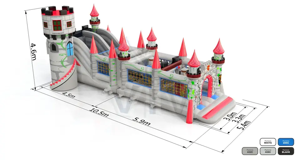 Slide Lionheart with Active Center commercial inflatable obstacle course