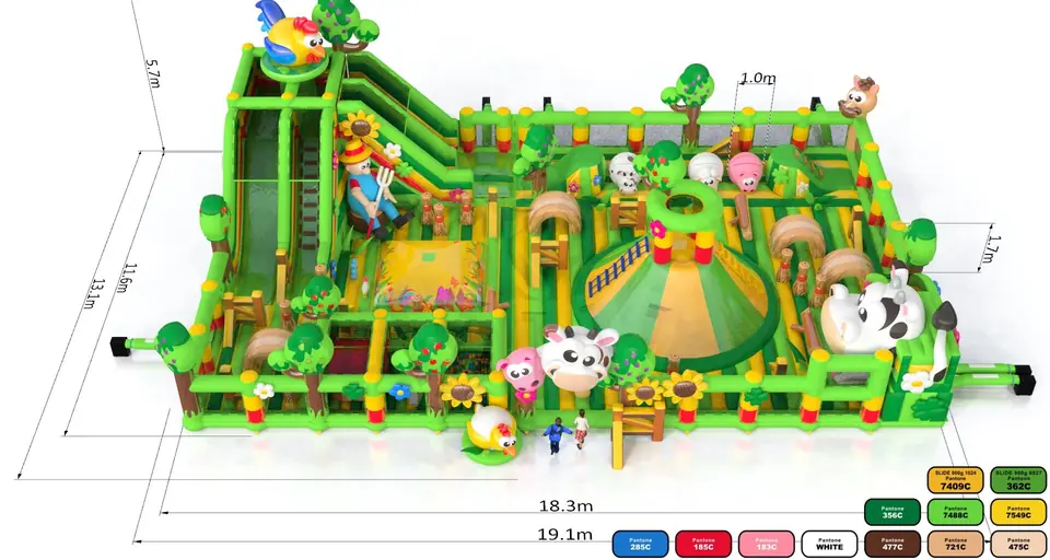 Playground Farm with Volcano commercial inflatable playground