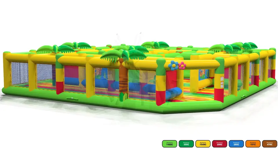 Playground Jungle with labyrinth commercial inflatable playground
