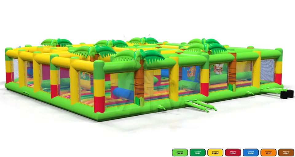 Playground Jungle with labyrinth commercial inflatable playground