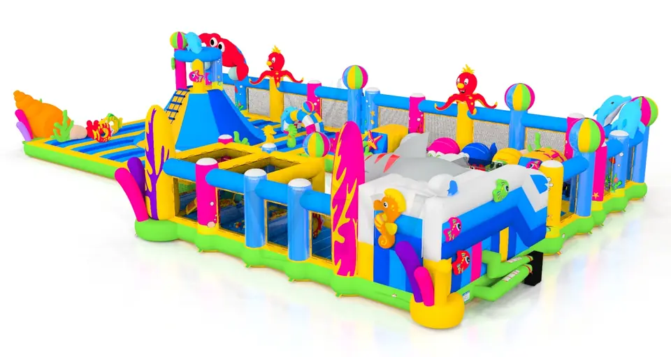 Playground Ocean with Volcano commercial inflatable playground