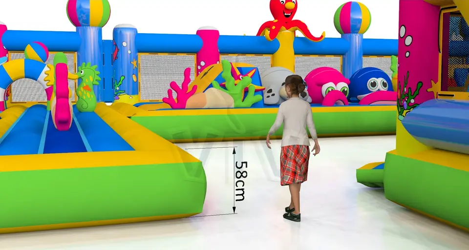 Playground Ocean with Volcano commercial inflatable playground