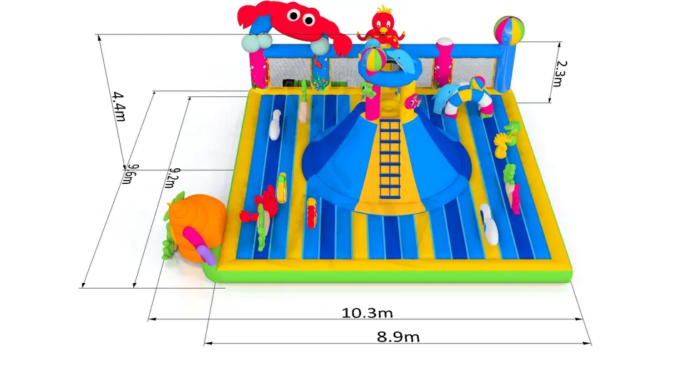 Playground Ocean with Volcano commercial inflatable playground
