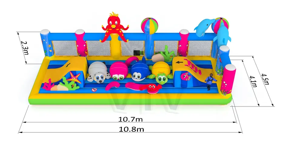 Playground Ocean with Volcano commercial inflatable playground