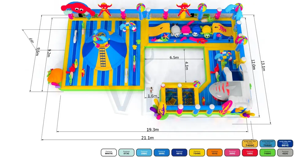 Playground Ocean with Volcano commercial inflatable playground