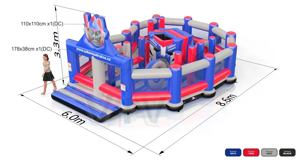 Playground Robot with obstacles commercial inflatable playground