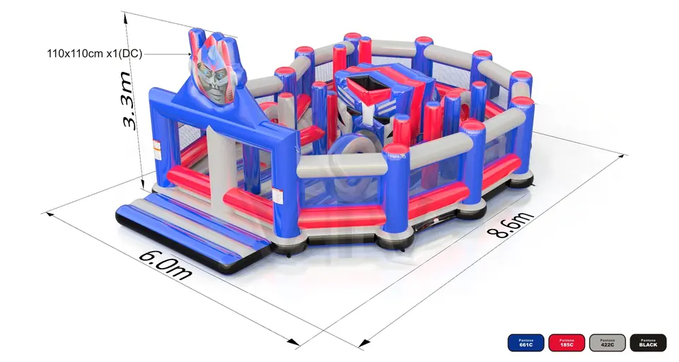 Playground Robot with obstacles and figures commercial inflatable playground