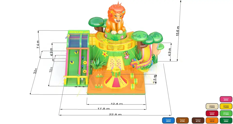 Playgroung Lion commercial inflatable playground