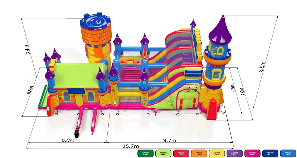 Slide Knight's Castle with Active Center Kinderhotel commercial inflatable playground
