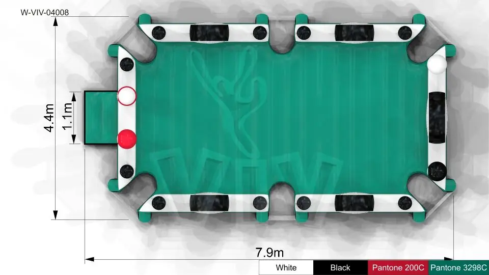 Soccer field with floor 7.9 x 4.4 m commercial inflatable playing field
