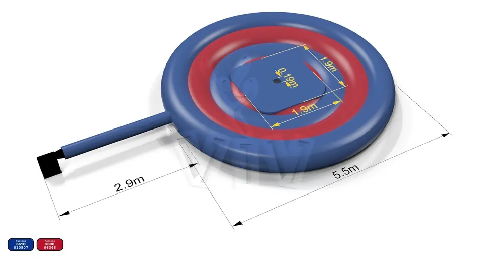 Air cushion for Rodeo Falgas blue-red commercial mechanical rodeo attraction