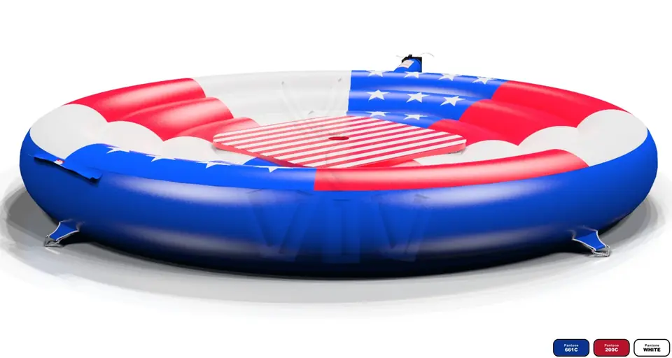 Air cushion for Rodeo Falgas USA Flag commercial mechanical rodeo attraction