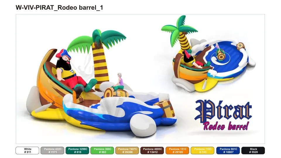 Air cushion for Rodeo Marooned Pirate (with sponges) commercial mechanical rodeo attraction