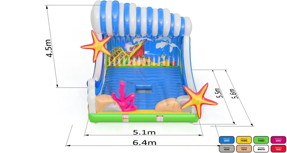 Air cushion for Rodeo Wave with decoration commercial mechanical rodeo attraction