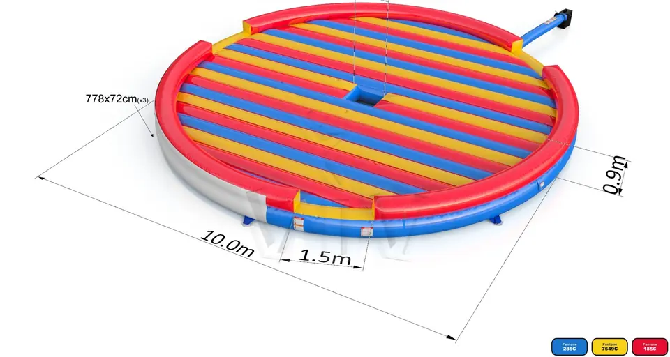 Air cushion for spinning whell commercial mechanical rodeo attraction