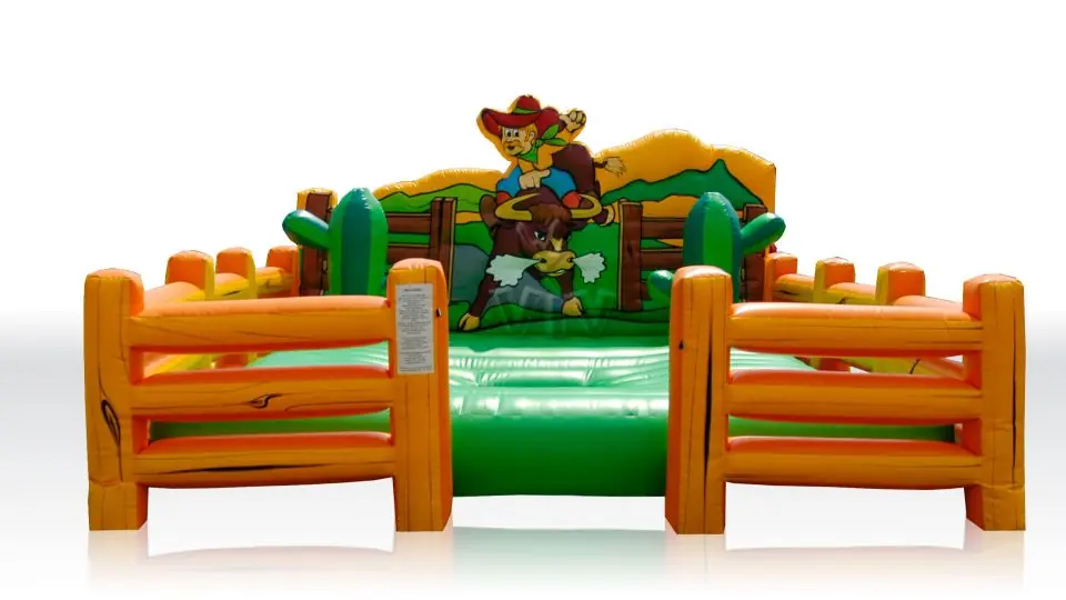 Air cushion Wild West Rodeo with fence beside the cushion (with sponges) commercial mechanical rodeo attraction