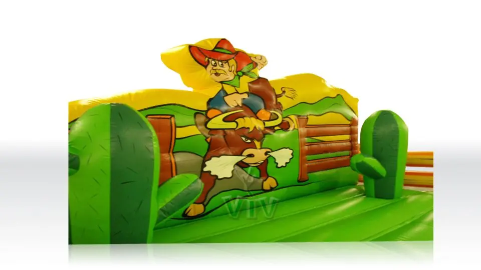Air cushion Wild West Rodeo with fence beside the cushion (with sponges) commercial mechanical rodeo attraction
