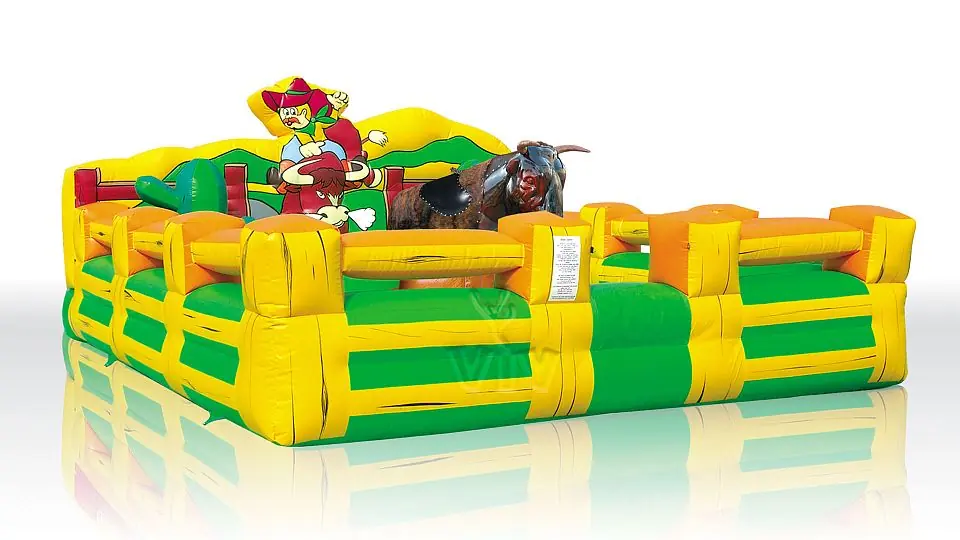 Air cushion Wild West Rodeo (with fence on the cushion) commercial mechanical rodeo attraction