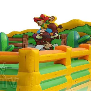 Air cushion Wild West Rodeo (with fence on the cushion) commercial mechanical rodeo attraction