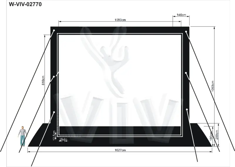 Screen - frame 16.2 x 10.06 m commercial promotional inflatable screen