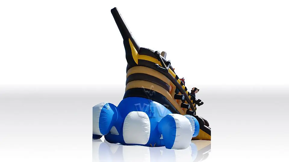 Aircushion for Brown Pirate Ship with a moving wave (without trailer) commercial inflatable ship attraction