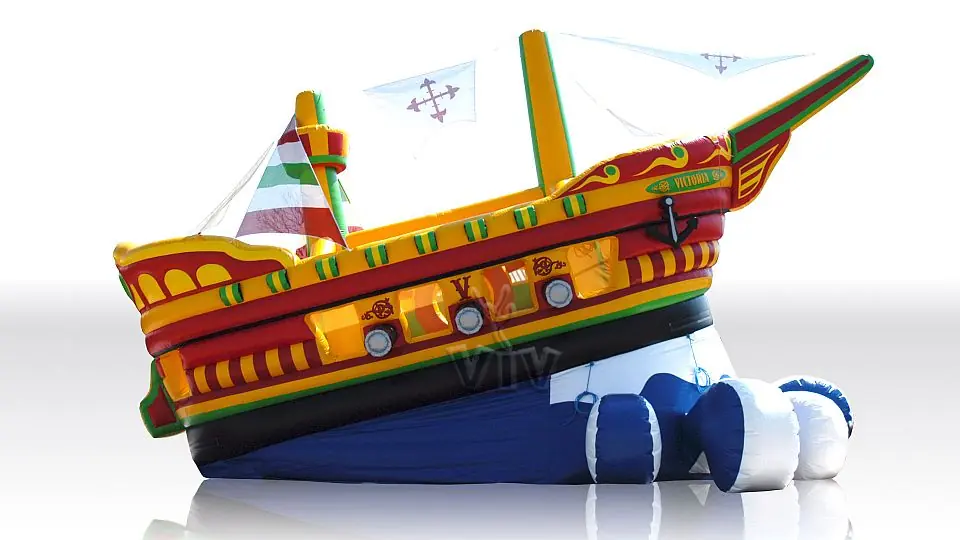 Pirate Ship on a movable wave (with the trailer without official certification) commercial inflatable ship attraction