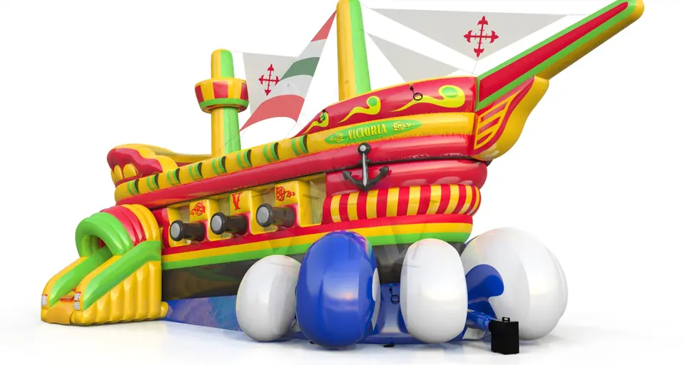 Pirate Ship Victoria with a movable wave (without a trailer) commercial inflatable ship attraction