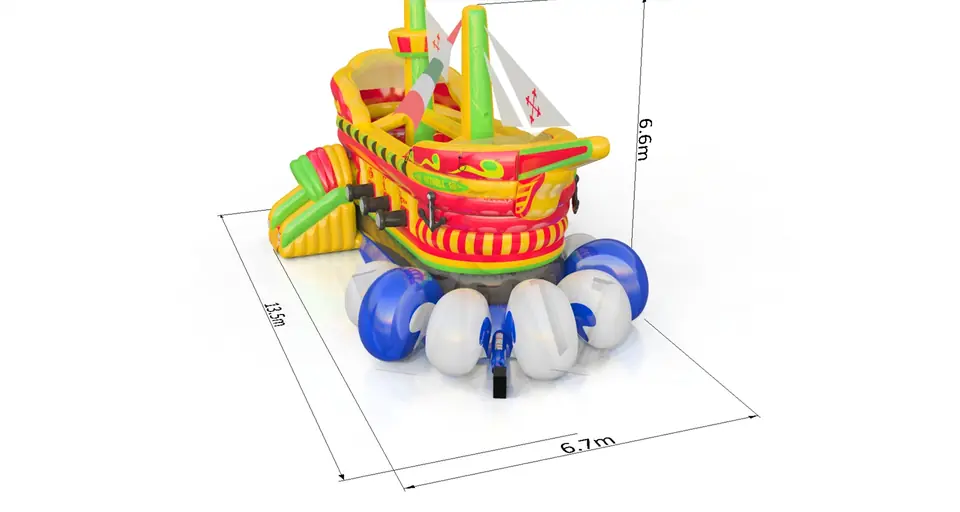 Pirate Ship Victoria with a movable wave (without a trailer) commercial inflatable ship attraction