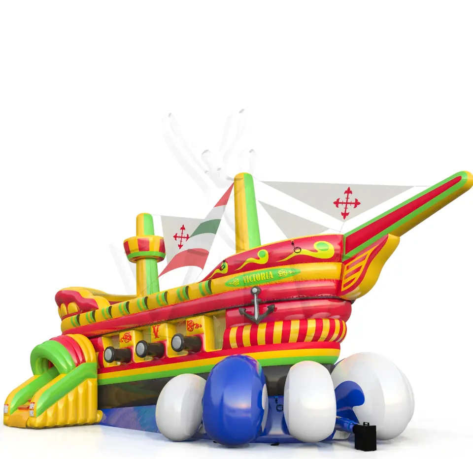 Pirate Ship Victoria with a movable wave (without a trailer) commercial inflatable ship attraction