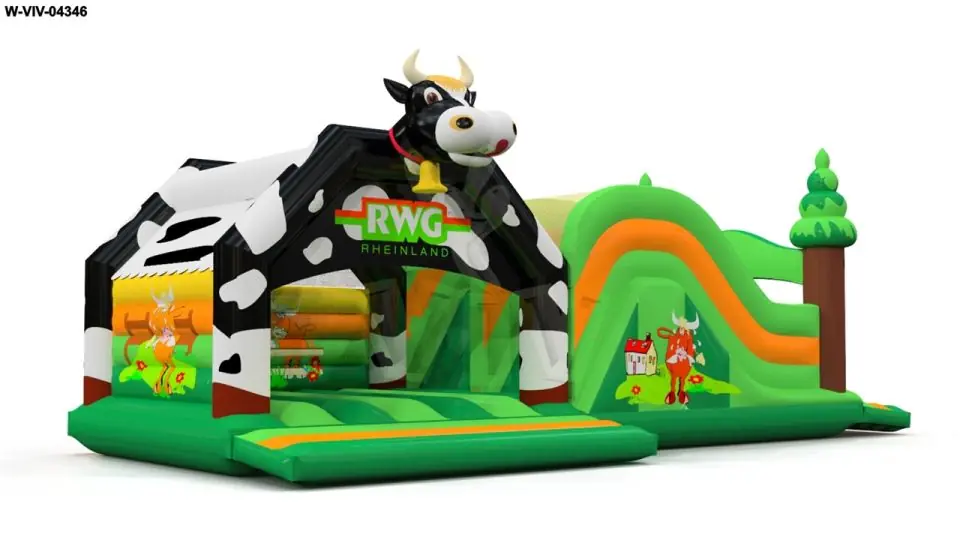 Bounce Cow with Slide 13 x 6.2 m commercial inflatable slide