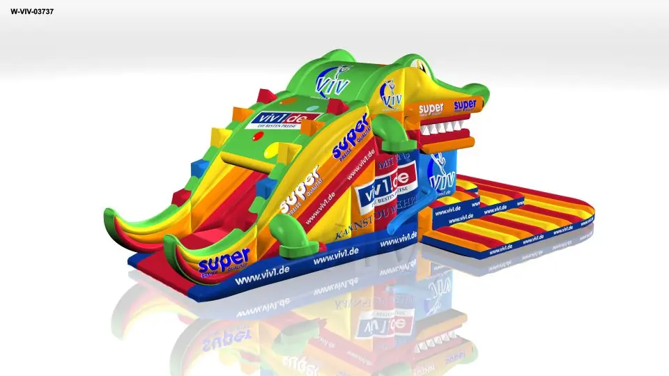 Crocodile VIV commercial inflatable slide