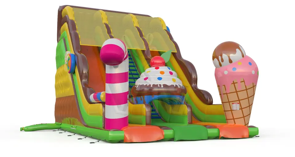 Double slide Confectionery simplified commercial inflatable slide