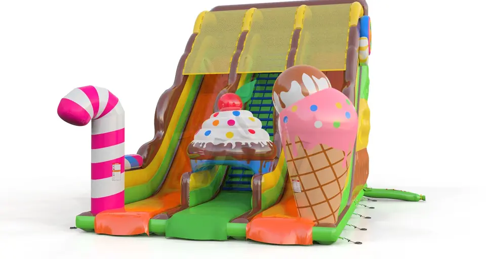 Double slide Confectionery simplified commercial inflatable slide