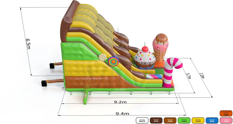 Double slide Confectionery simplified commercial inflatable slide
