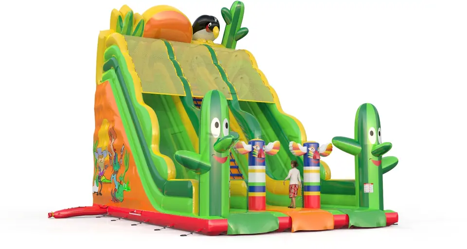 Double Slide Western commercial inflatable slide