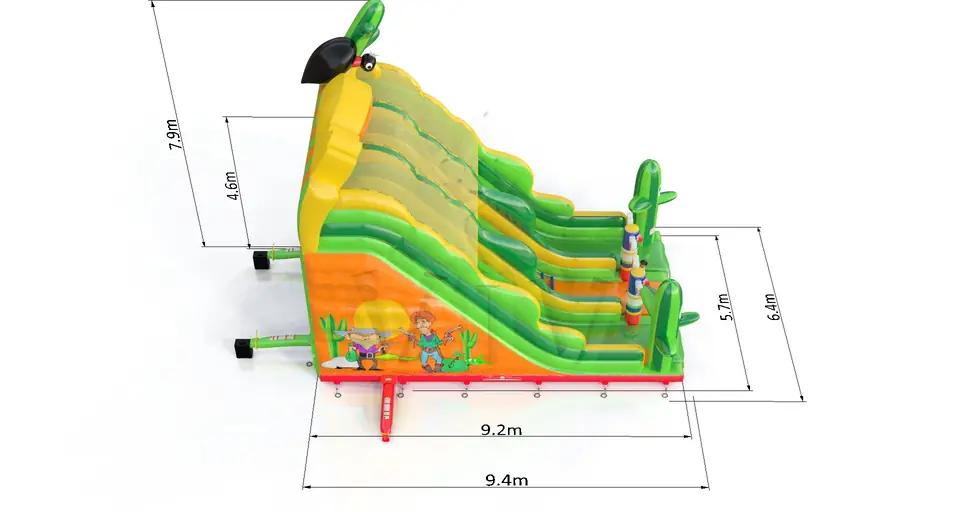 Double Slide Western commercial inflatable slide