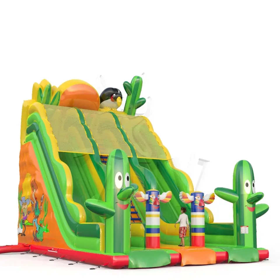Double Slide Western commercial inflatable slide