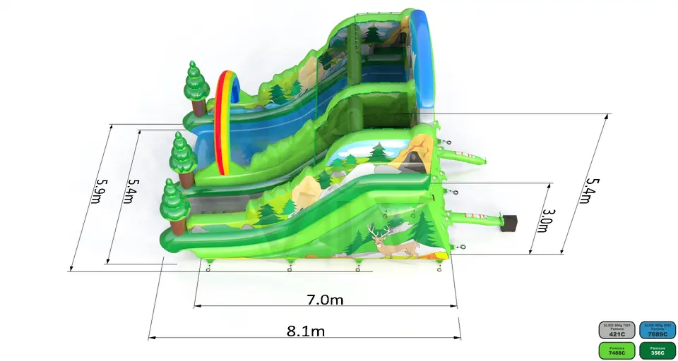 Forest for the pool commercial inflatable slide