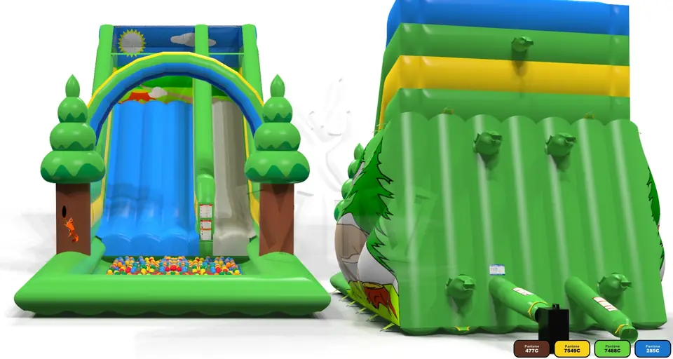Forest with ballpool commercial inflatable slide