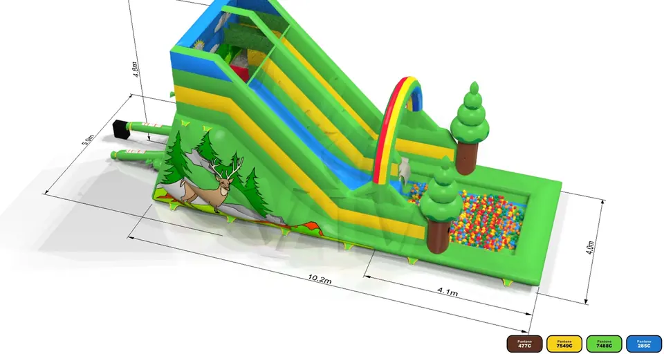 Forest with ballpool commercial inflatable slide