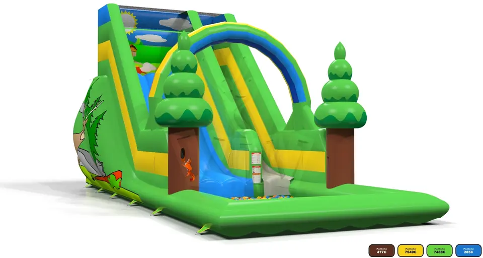 Forest with ballpool commercial inflatable slide