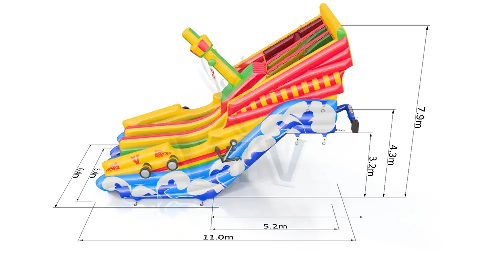 Galleon on the slope commercial inflatable slide