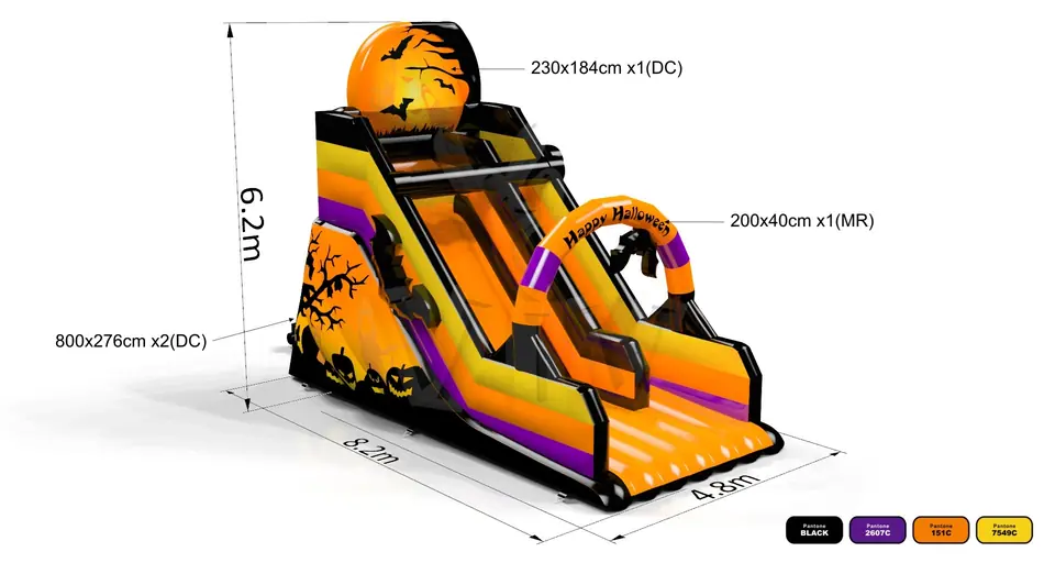 Happy Halloween commercial inflatable slide