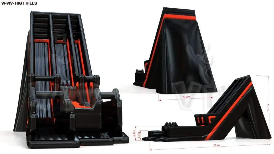 High Heel - Collection Fun in Black commercial inflatable slide